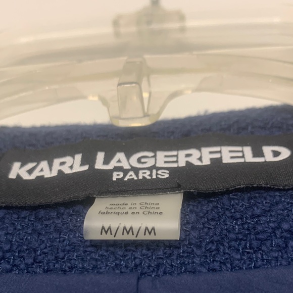 Karl Lagerfeld Navy and Cream Women's Blazer - Picture 3 of 6